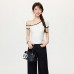 Chic White Asymmetrical Shoulder Sleeveless Knit Top