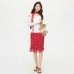 Embroidery Asymmetrical Shoulder Off-Shoulder Long Sleeve Top