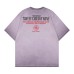 Rock Band Letter Printed Hot Diamond Washed Round Neck Short Sleeve