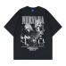 Rock Band Printed Letter Hot Diamond Washed Round Neck Short Sleeve Rock Band Printed Letter Hot Diamond Washed Round Neck Short Sleeve