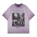 Rock Band Printed Letter Hot Diamond Washed Round Neck Short Sleeve Rock Band Printed Letter Hot Diamond Washed Round Neck Short Sleeve