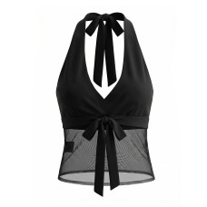 V-neck hanging neck top