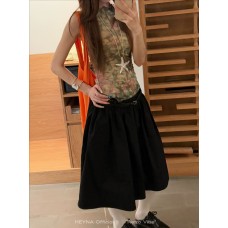 Practical Two-Color High Count Cotton Puff Skirt Mid-Length Low Waist Practical Two-Color High Count Cotton Puff Skirt Mid-Length Low Waist
