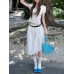 Practical Two-Color High Count Cotton Puff Skirt Mid-Length Low Waist