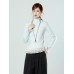 Floral Ruffle Embroidered Lace Hem Thick Knit Inner Layer Top