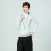 Floral Ruffle Embroidered Lace Hem Thick Knit Inner Layer Top