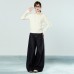 Polo Neck Cable Knit Thick Long Sleeve Sweater