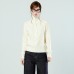 Polo Neck Cable Knit Thick Long Sleeve Sweater