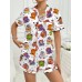 Halloween-themed Milk Silk Short Sleeve amp; Shorts Pajama Set, Comfortable Sleepwear for Home Wear