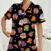 Halloween-themed Milk Silk Short Sleeve amp; Shorts Pajama Set, Comfortable Sleepwear for Home Wear