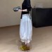 Charming White Puff Skirt  High Waist Mid-Length Bubble Skirt