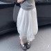 Charming White Puff Skirt  High Waist Mid-Length Bubble Skirt