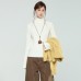 Chiffon Color Semi-High Neck Rose Knit Inner Long Sleeve