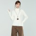 Chiffon Color Semi-High Neck Rose Knit Inner Long Sleeve