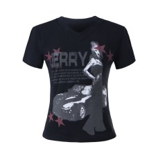 Subcultural Little V-neck Punk Shoulder Top for Women