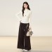 High Neck Pleated Hollow Long Sleeve Base Layer Top