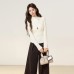 High Neck Pleated Hollow Long Sleeve Base Layer Top