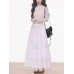 Short Sleeve Top for Women with Flutter Floral Mesh Underlayer