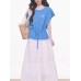 Short Sleeve Top for Women with Flutter Floral Mesh Underlayer