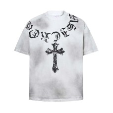 Sanskrit letter cross print printing for dirty short sleeves