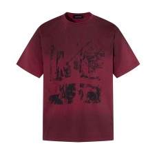 Character print printing for dirty short sleeves