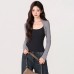False Two-Piece Spliced Color-Blocking Inner Layer Basic Top