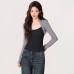 False Two-Piece Spliced Color-Blocking Inner Layer Basic Top