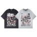Character letter printing spray painting washing making old short sleeves