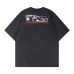 Character letter printing spray painting washing making old short sleeves