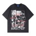 Character letter printing spray painting washing making old short sleeves