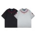 Embroidered metal cross washed short sleeved shirt with letters