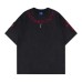 Embroidered metal cross washed short sleeved shirt with letters