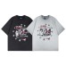 Character letters star prints spray painted washed and worn short sleeves