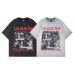 Wash and make old character letter printed short sleeves
