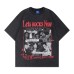 Wash and make old character letter printed short sleeves