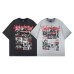 Washed rock band letter print washed short sleeves Washed rock band letter print washed short sleeves
