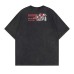 Washed rock band letter print washed short sleeves Washed rock band letter print washed short sleeves