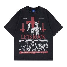Rock band printed short sleeved T-shirt