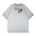 Character pattern letter print round neck short sleeved shirt
