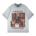 Character pattern letter print round neck short sleeved shirt