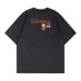 Character pattern letter print round neck short sleeved shirt