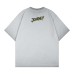 Washed letter character back pattern printed round neck short sleeved shirt