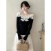 Elegant Unique Floral Embroidered Long Sleeve Round Neck Women's Top