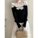 Elegant Unique Floral Embroidered Long Sleeve Round Neck Women's Top