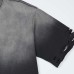 Embroidered gradient letters washed with water worn out perforated short sleeves Embroidered gradient letters washed with water worn out perforated short sleeves