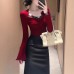 Red Lace Paneling Unique and Stylish Design Elegant and Distinctive Look