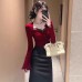 Red Lace Paneling Unique and Stylish Design Elegant and Distinctive Look