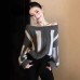 Chic and Unique Gray Striped Off-Shoulder Elegant and Noble