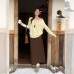 Sweet Shoulder-Baring Boat Neck Long Sleeve Knit Top