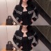 Black Jacquard Knit Cardigan High-end Inner Layering Set with Strapless 